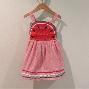 Mini Boden Seersucker watermelon dress. Toddler size 2-3Y